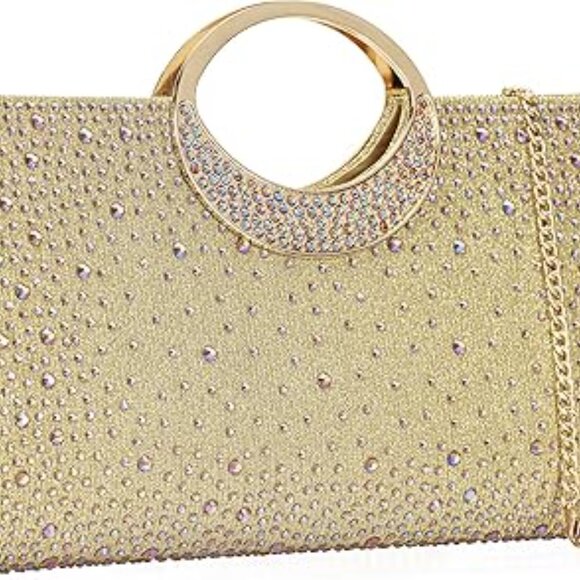 Neiman Marcus Crystal Handle Rhinestone Clutch Handbag - Picture 3 of 3